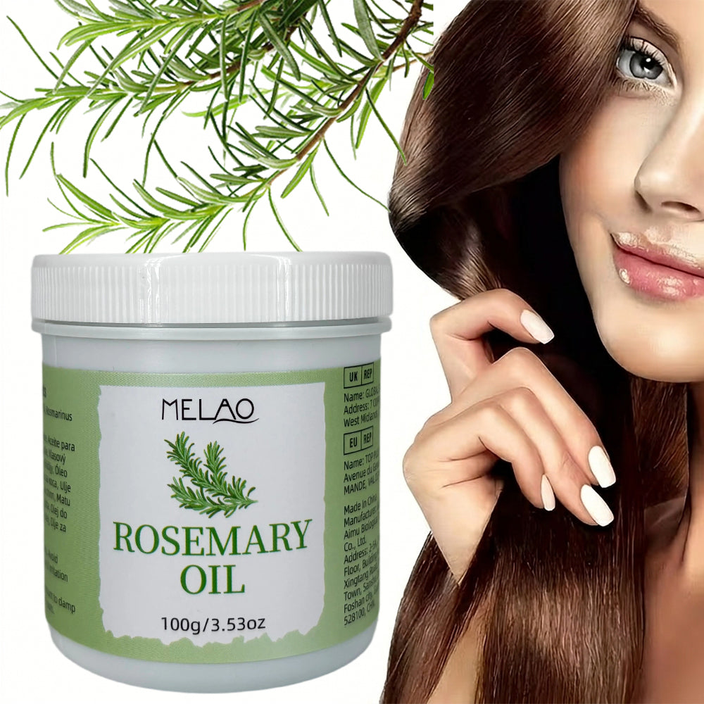 Rosemary Oil for Hair, MELAO 100% Pure Rosemary Oil, Nourishes Scalp & Strengthens Hair, Promotes Healthy Hair, Adds Shine & Softness, 100% Natural, 100g/3.53oz