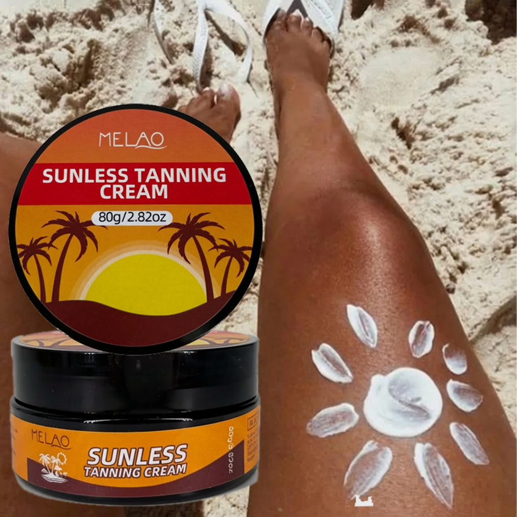 MELAO True Color Sunless Tanning Cream - Natural Looking Tan, No Damage to Skin, Streak-Free Self Tanner for Face & Body, Bronzing Lotion for a Sun-Kissed Glow