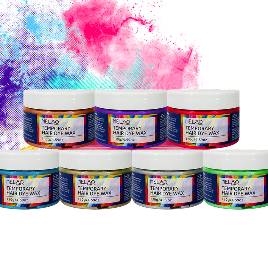 Temporary Hair Dye Wax, MELAO Multi-Color Hair Wax, Washes Out Easy, for Parties, Halloween & Cosplay, 130g/4.59oz