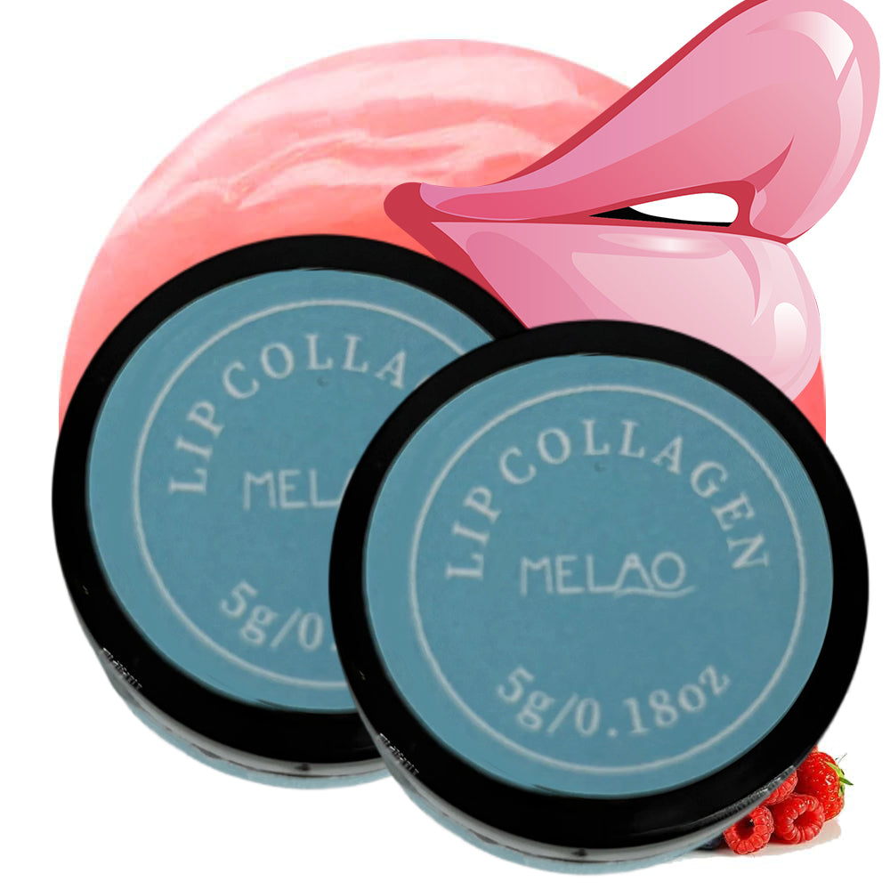 2 Pack Lip Collagen Balm, MELAO Lip Collagen Treatment, with Natural Fruit Extracts, Intensely Hydrates & Plumps Lips, Reduces Dryness, Nourishes & Smooths Lips, for Soft & Supple Lips, 5g/0.18oz