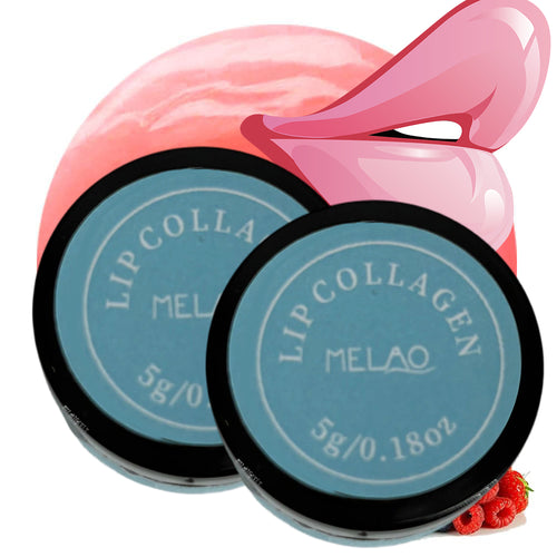 2 Pack Lip Collagen Balm, MELAO Lip Collagen Treatment, with Natural Fruit Extracts, Intensely Hydrates & Plumps Lips, Reduces Dryness, Nourishes & Smooths Lips, for Soft & Supple Lips, 5g/0.18oz