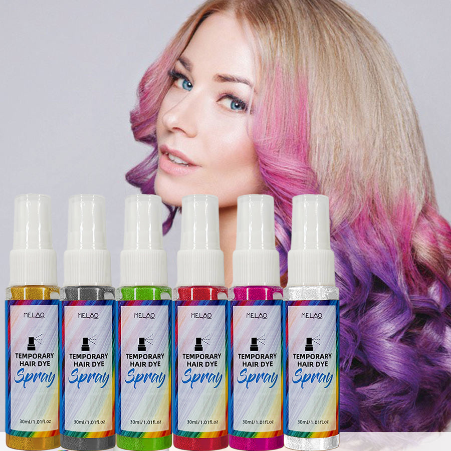 TEMPORARY HAIR DYE SPRAY, MELAO 7 Color Temporary Hair Color Spray, Non-Permanent, Washes Out, for Parties, Halloween & Cosplay, 30ml/1.01fl.oz