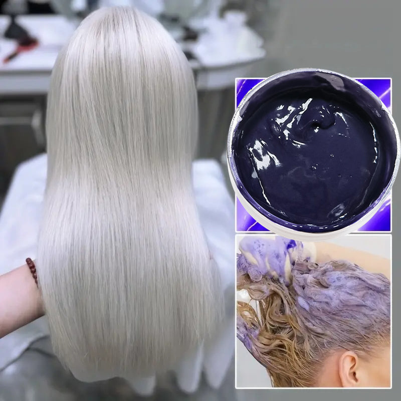 Purple Hair Mask, MELAO Color Care & Repair Hair Mask, for Dry, Damaged & Color-Treated Hair, Deep Conditioning, Tames Frizz, Adds Shine & Softness, 100g/3.53oz