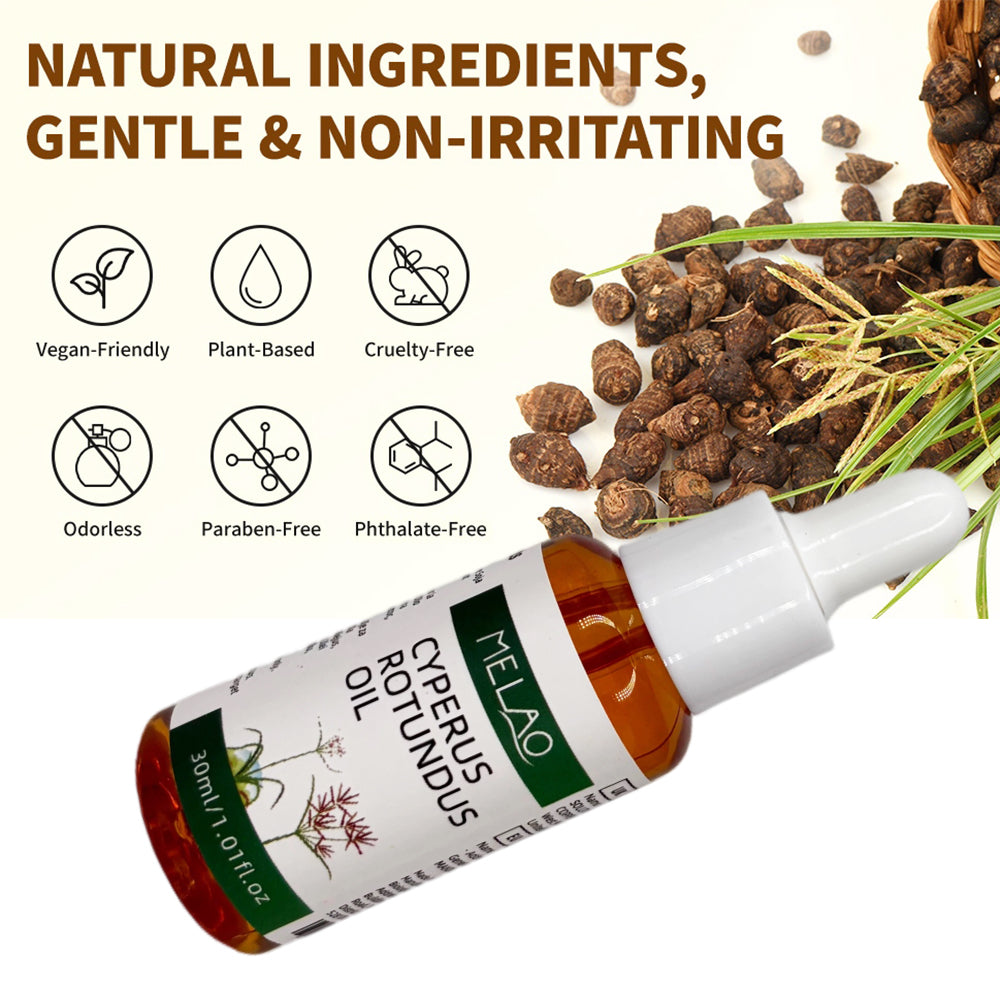 Cyperus Rotundus Oil, MELAO Natural Oil for Unwanted Hair, Helps Manage Hair Appearance, Plant-Based Formula, 30ml/1.01fl.oz