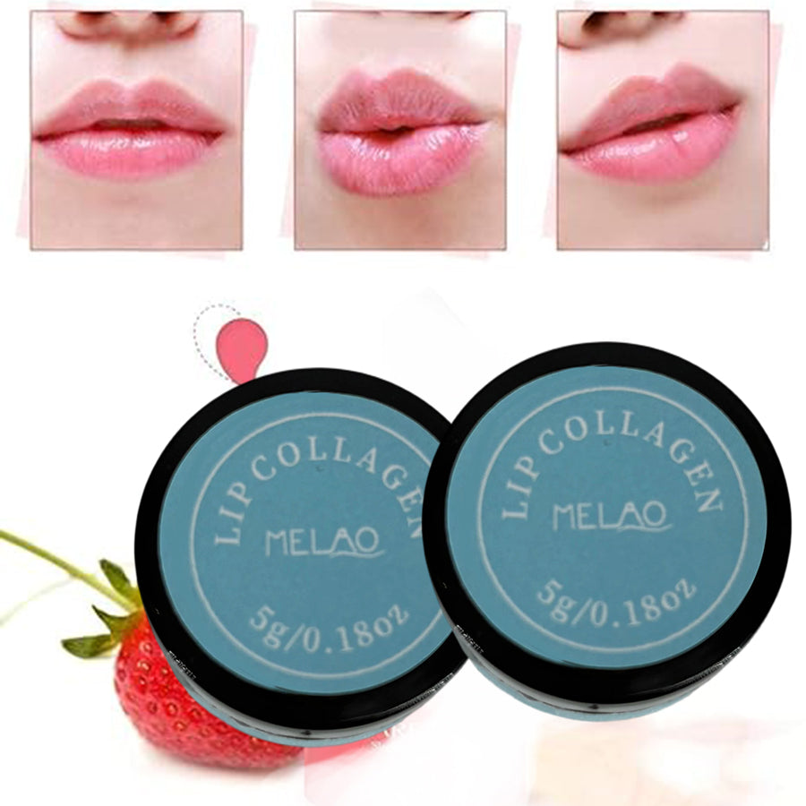 2 Pack Lip Collagen Balm, MELAO Lip Collagen Treatment, with Natural Fruit Extracts, Intensely Hydrates & Plumps Lips, Reduces Dryness, Nourishes & Smooths Lips, for Soft & Supple Lips, 5g/0.18oz