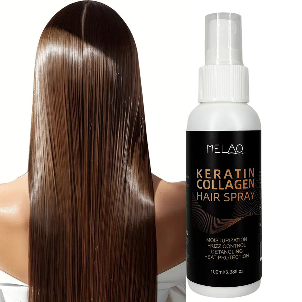 MELAO Collagen & Keratin Hair Spray - Repairing & Strengthening Leave-In Conditioner with Heat Protection for Damaged Hair