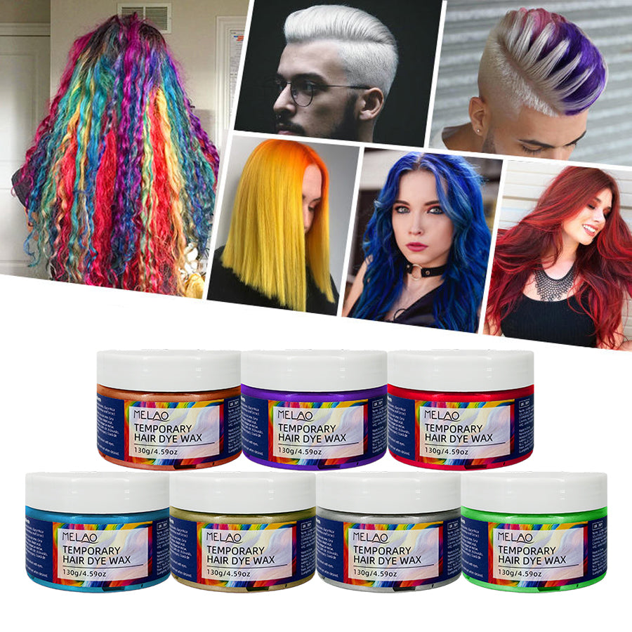 Temporary Hair Dye Wax, MELAO Multi-Color Hair Wax, Washes Out Easy, for Parties, Halloween & Cosplay, 130g/4.59oz