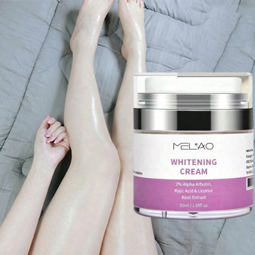 MELAO Whitening Cream with 2% Alpha Arbutin, Kojic Acid & Licorice Root Extract - Brightening Cream for Dark Spots Correction & Even Tone, 1.75 oz