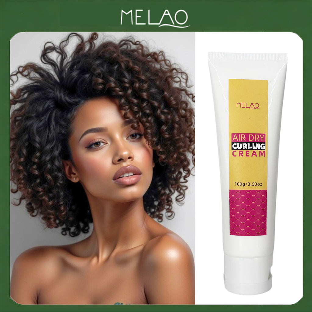 MELAO Air Dry Curling Cream 100g, No Heat Curl Definer, Frizz-Free & Long-Lasting Hold, Nourishing & Moisturizing Hair Styling Product