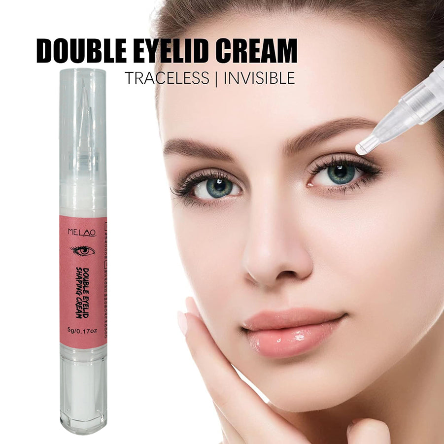 Double Eyelid Shaping Cream, MELAO Eyelid Lifting Cream, Instant Eye Enhancer, Creates Defined Eyelid Crease, Smudge Proof & Water Resistant, Natural Look, 5g/0.17oz