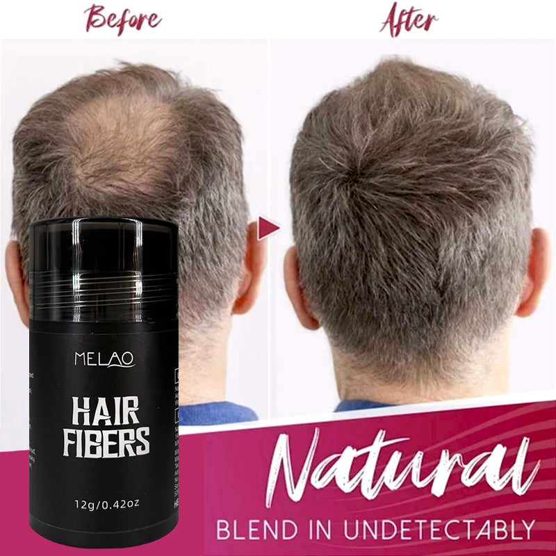 Hair Fibers for Thinning Hair, MELAO Hair Building Fibers 12g/0.42oz, 3 Natural Shades (Medium Brown, Natural Blalck, Dark Brown), Instant Hair Thickener & Root Touch Up, Conceals Bald Spots & Thinning Areas, Natural Look, Water Resistant