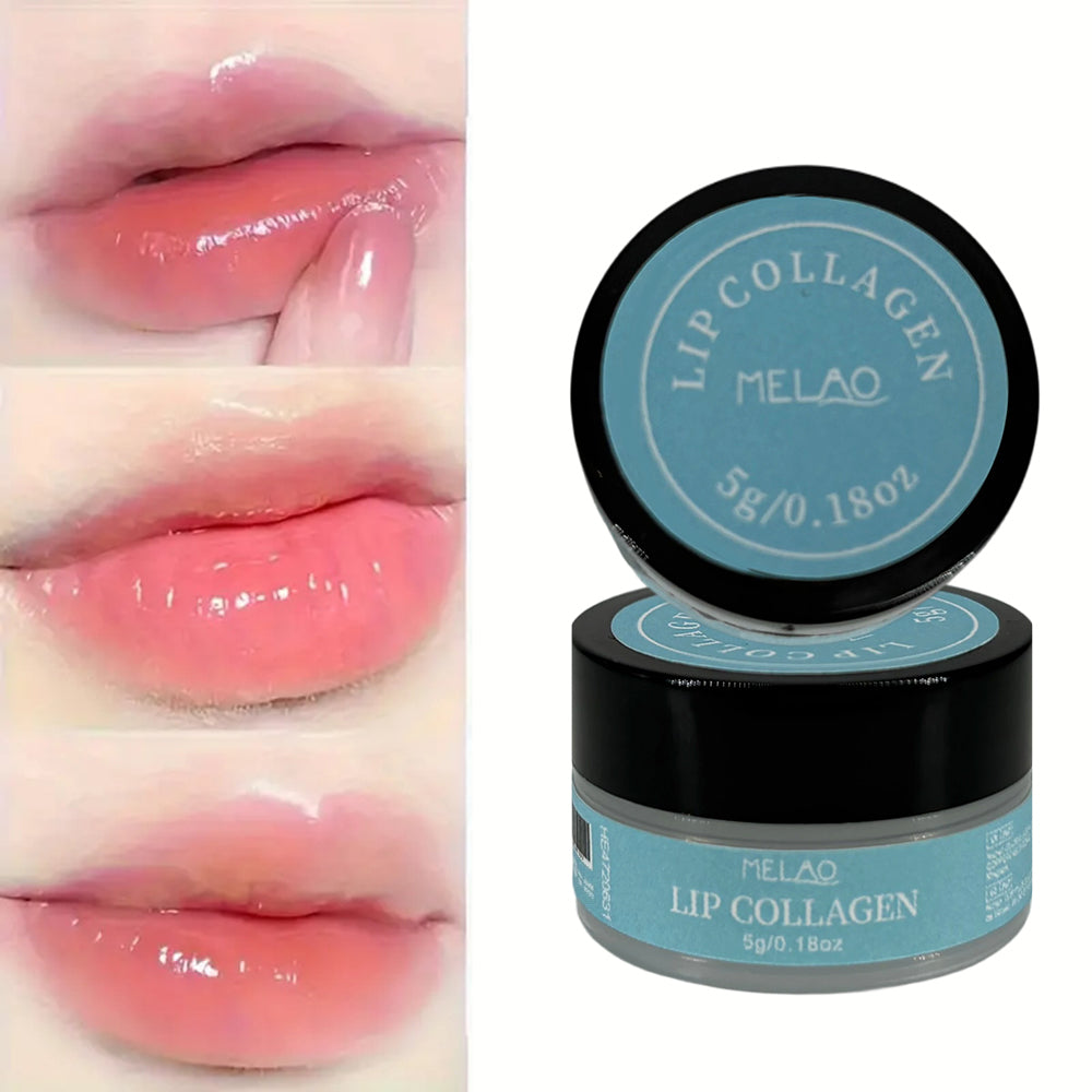 2 Pack Lip Collagen Balm, MELAO Lip Collagen Treatment, with Natural Fruit Extracts, Intensely Hydrates & Plumps Lips, Reduces Dryness, Nourishes & Smooths Lips, for Soft & Supple Lips, 5g/0.18oz
