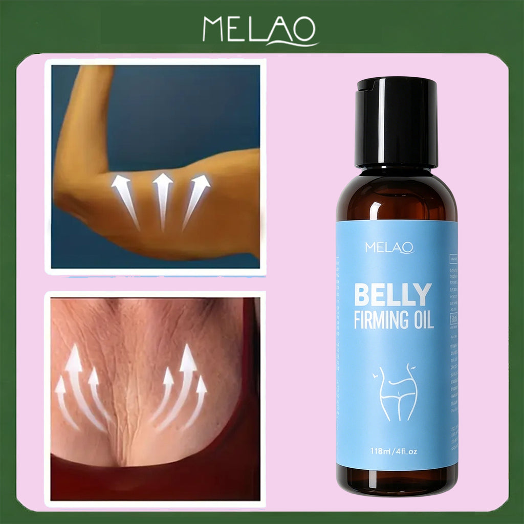 MELAO Belly Firming Oil 118ml/4fl.oz, Skin Tightening & Nourishing Abdomen Massage Oil, Moisturizing & Elasticity Boosting Oil for Belly Skin Care