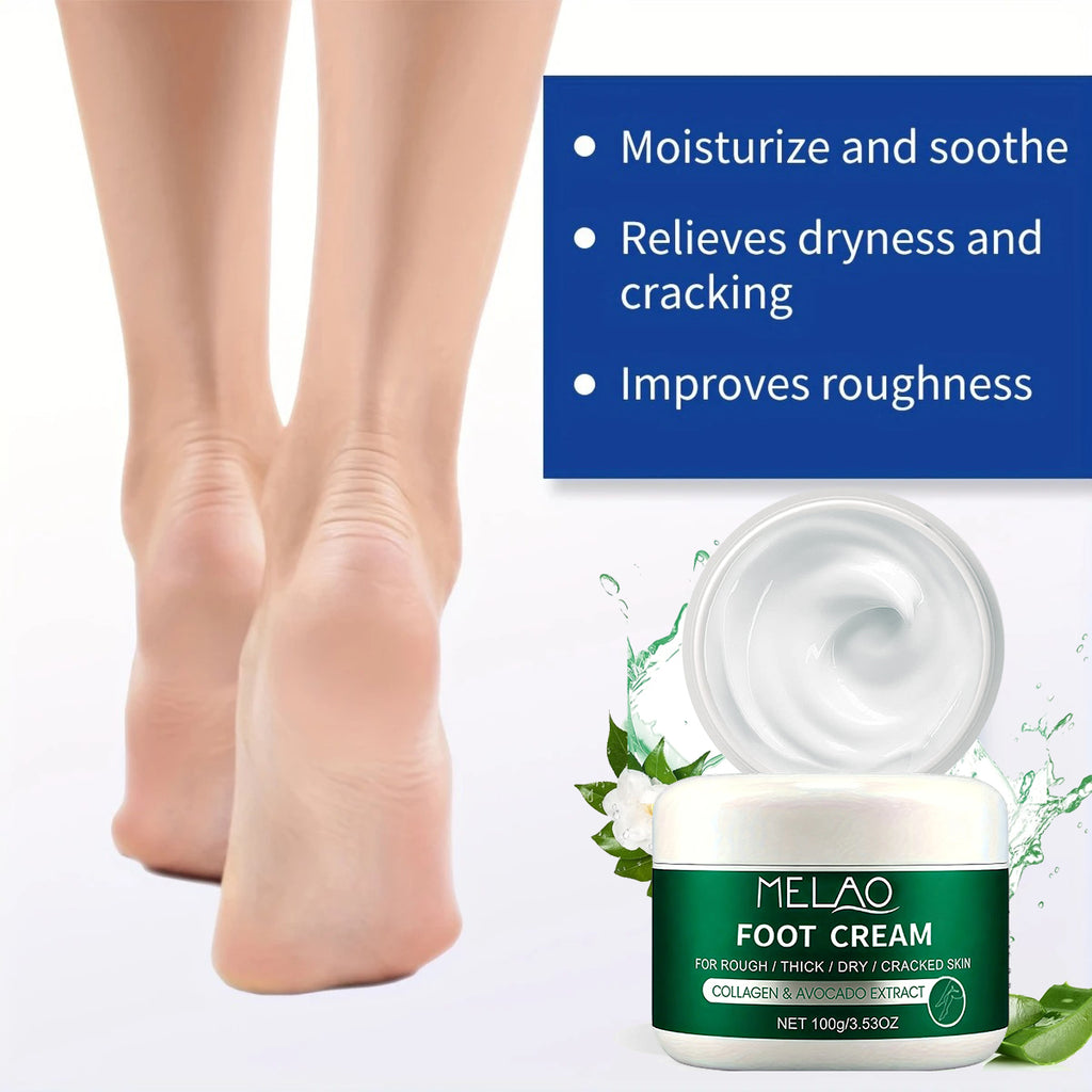 MELAO Urea Foot Cream for Cracked Heels & Dead Skin - 40% Urea Formula Repairs Dry Feet, Overnight Callus Treatment, Softens Rough Skin