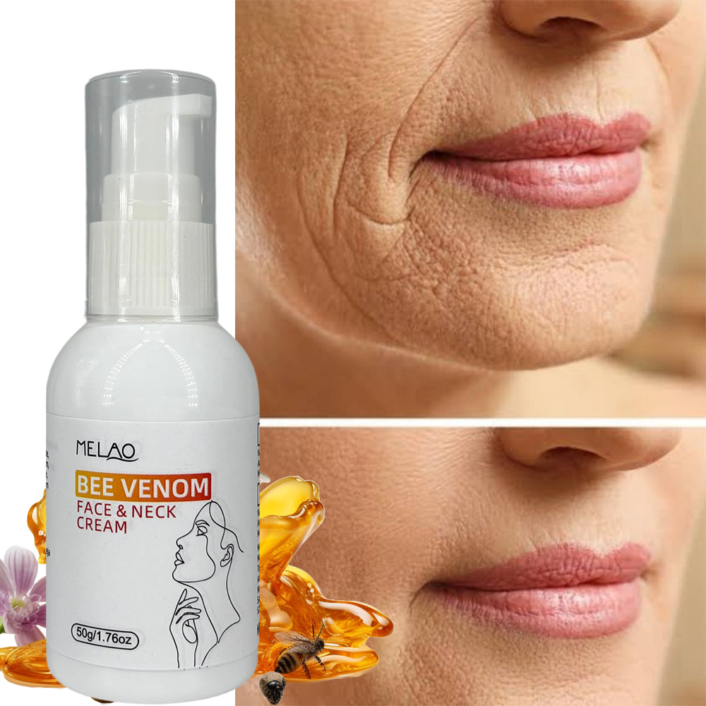 Bee Venom Face & Neck Cream, MELAO Anti-Aging Firming Cream with Bee Venom, Reduces Wrinkles & Fine Lines, Tightens & Lifts Skin, for Younger Looking Face & Neck, Intense Hydration, Nourishing Formula, 50g/1.76oz