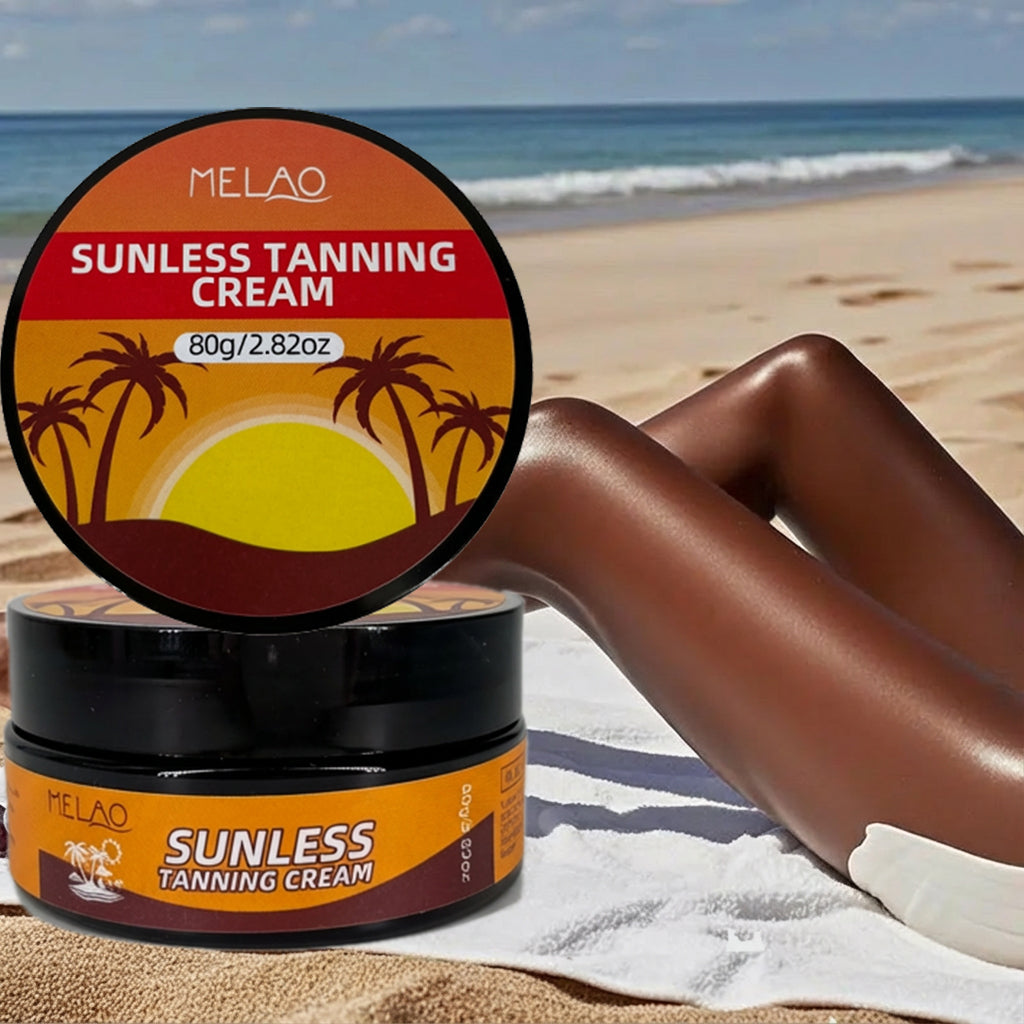 MELAO True Color Sunless Tanning Cream - Natural Looking Tan, No Damage to Skin, Streak-Free Self Tanner for Face & Body, Bronzing Lotion for a Sun-Kissed Glow