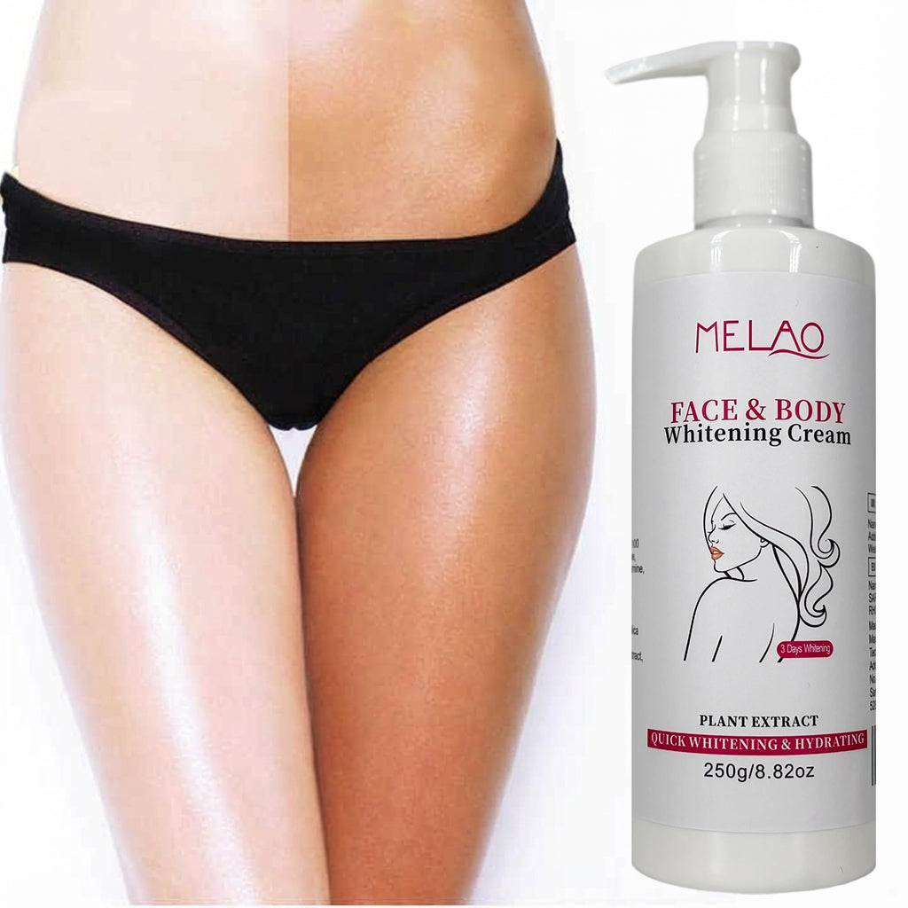 3 Days Whitening Cream, MELAO Face & Body Brightening Cream, Quick Whitening & Hydrating, Evens Skin Tone, for Knees, Elbows & Underarms, with Plant Extracts, 250g/8.82oz