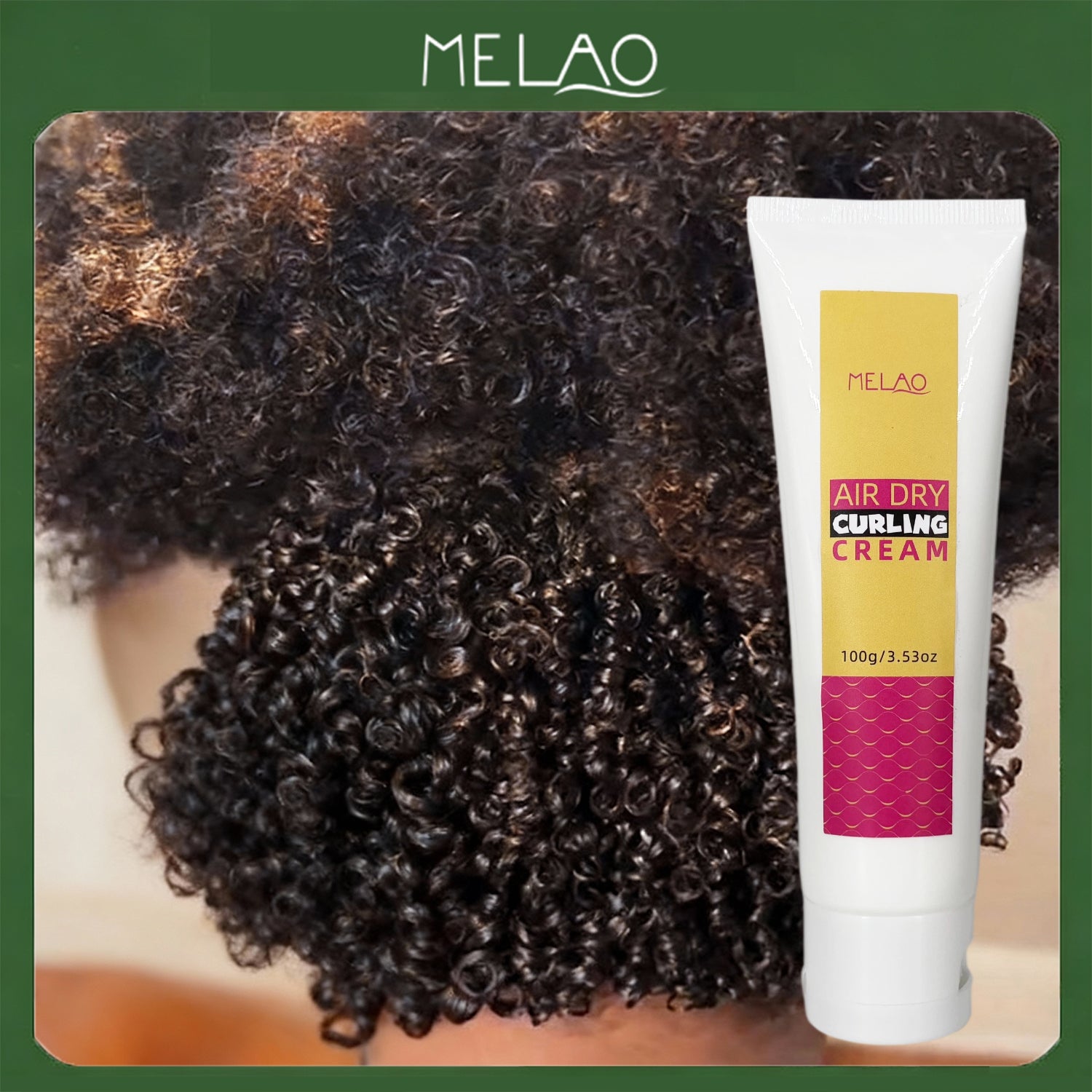 MELAO Air Dry Curling Cream 100g, No Heat Curl Definer, Frizz-Free & Long-Lasting Hold, Nourishing & Moisturizing Hair Styling Product