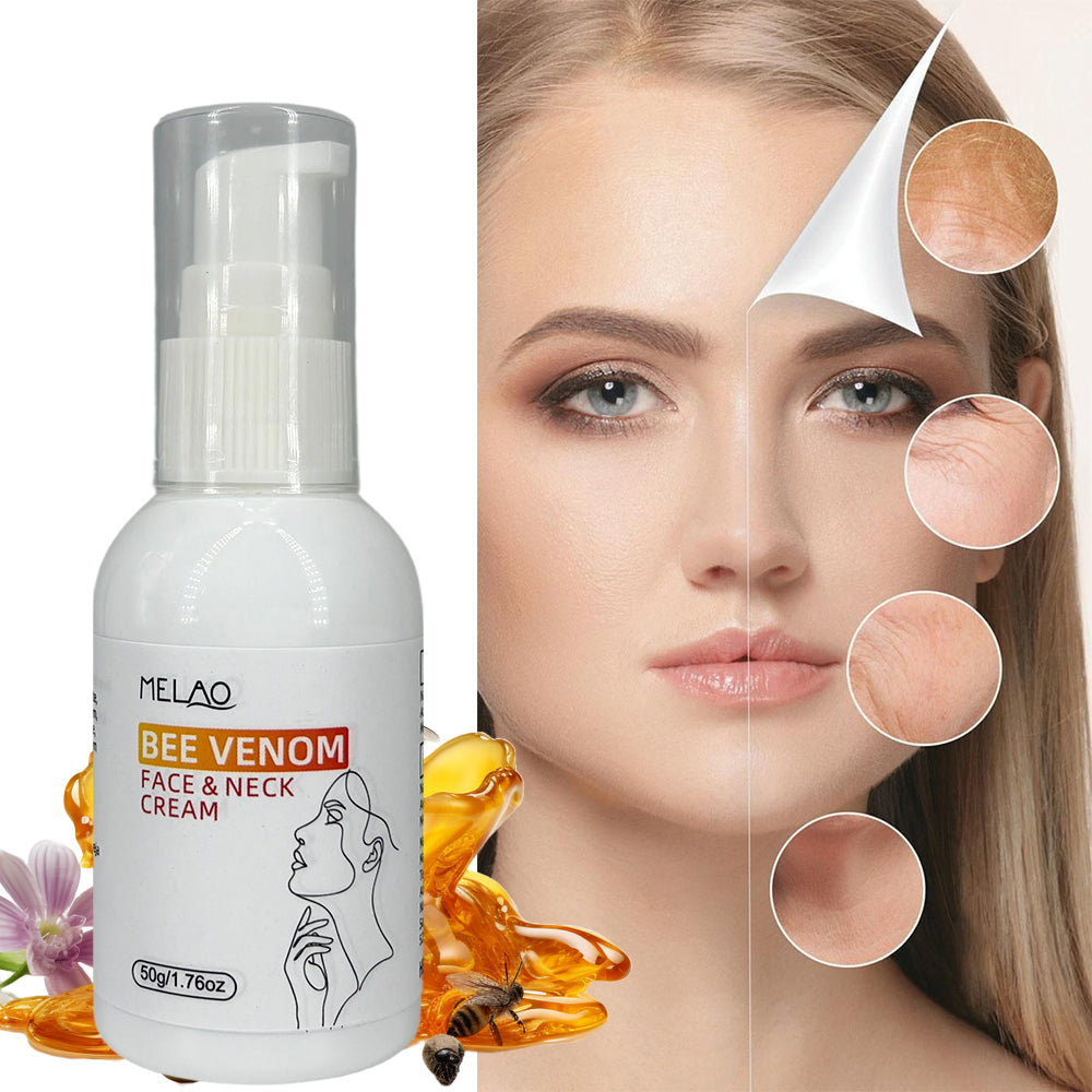 Bee Venom Face & Neck Cream, MELAO Anti-Aging Firming Cream with Bee Venom, Reduces Wrinkles & Fine Lines, Tightens & Lifts Skin, for Younger Looking Face & Neck, Intense Hydration, Nourishing Formula, 50g/1.76oz
