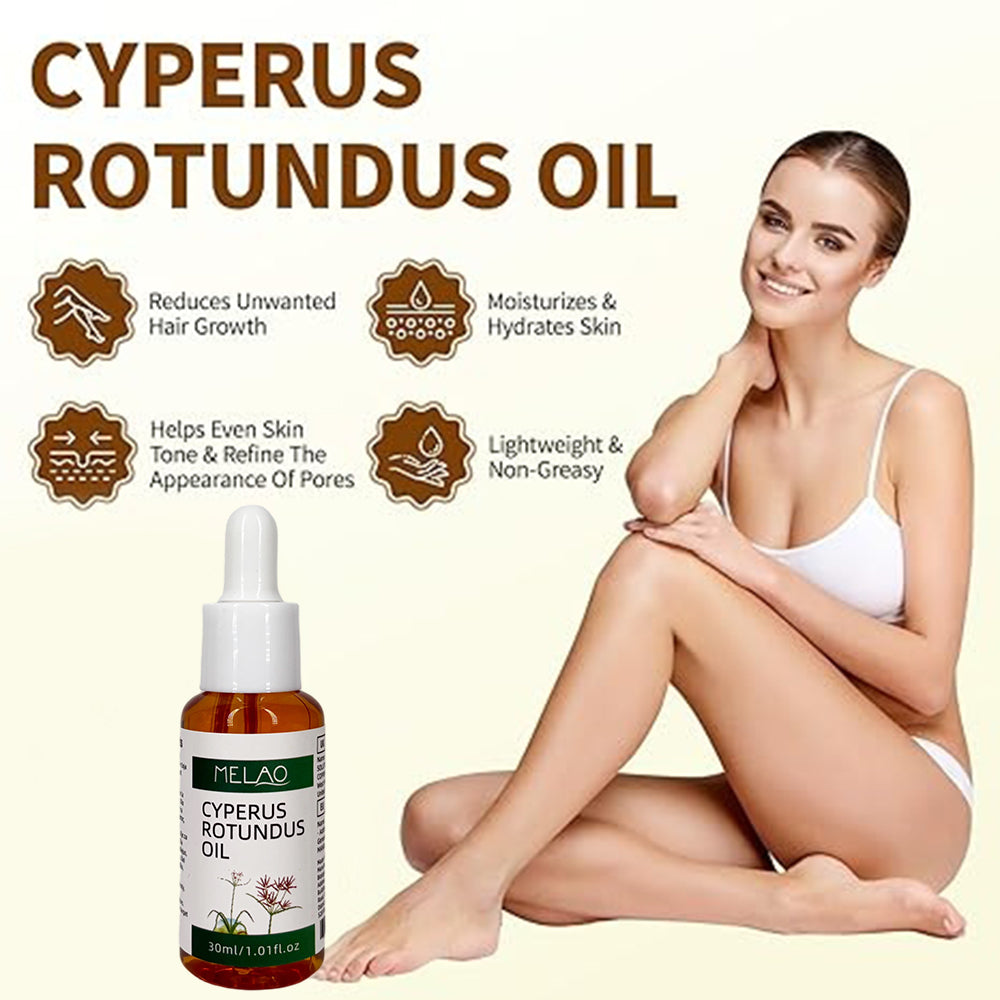 Cyperus Rotundus Oil, MELAO Natural Oil for Unwanted Hair, Helps Manage Hair Appearance, Plant-Based Formula, 30ml/1.01fl.oz
