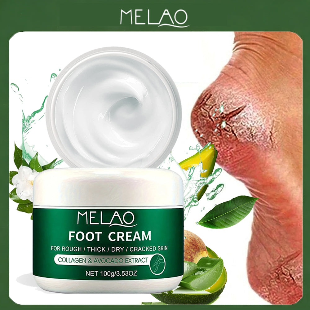 MELAO Urea Foot Cream for Cracked Heels & Dead Skin - 40% Urea Formula Repairs Dry Feet, Overnight Callus Treatment, Softens Rough Skin