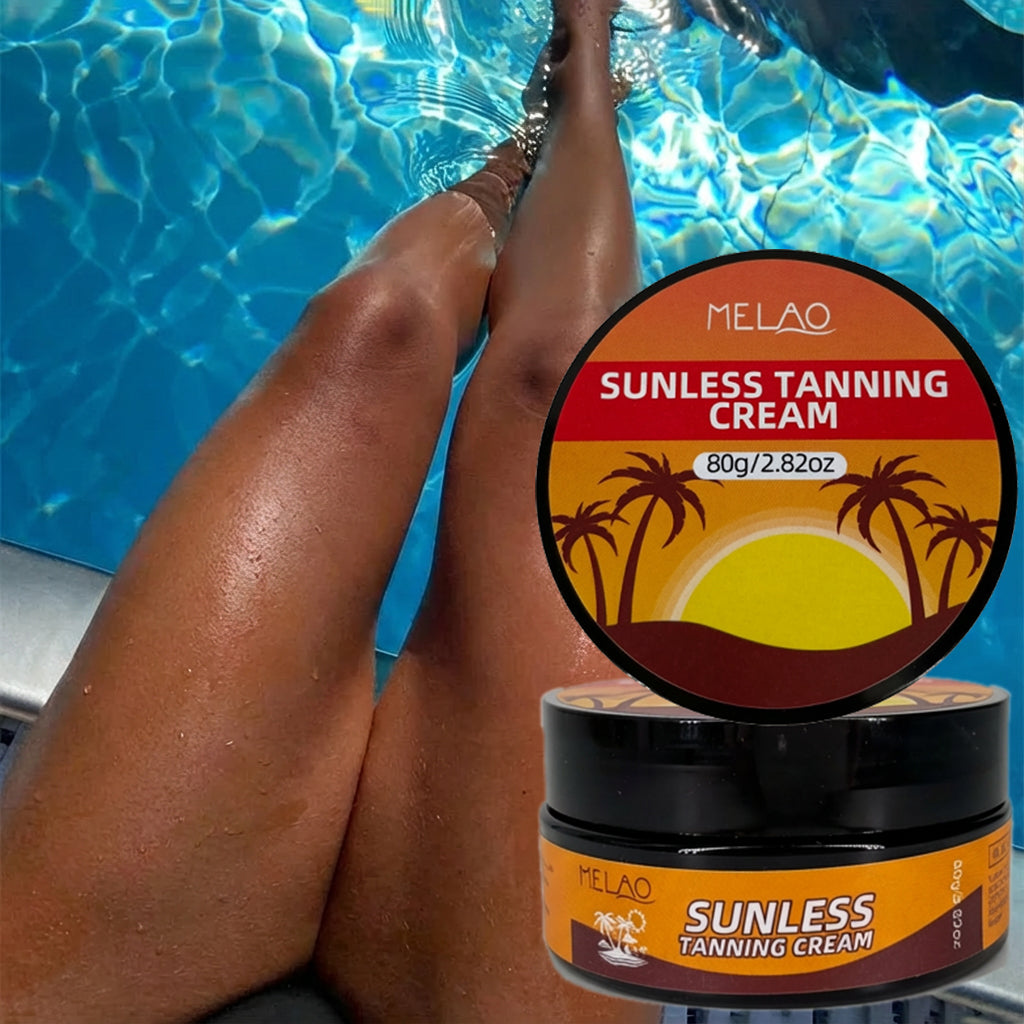 MELAO True Color Sunless Tanning Cream - Natural Looking Tan, No Damage to Skin, Streak-Free Self Tanner for Face & Body, Bronzing Lotion for a Sun-Kissed Glow