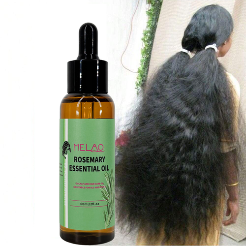 2 Pack MELAO Rosemary Hair Oil For All Hair Types 60ml Multi-Purpose For Hair And Body Care Eyebrows Eyelashes Face Skin Body Premium Essential Oil Moisturizing