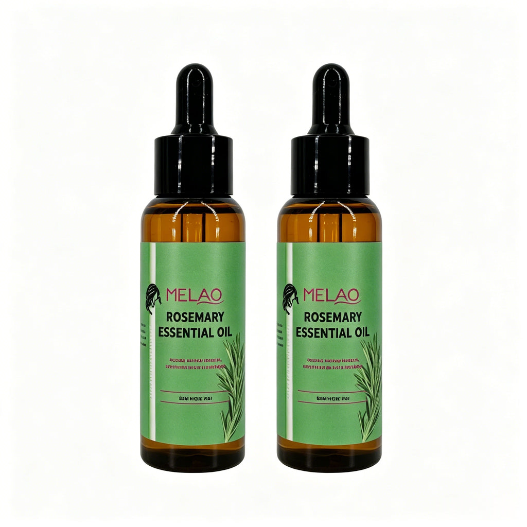 2 Pack MELAO Rosemary Hair Oil For All Hair Types 60ml Multi-Purpose For Hair And Body Care Eyebrows Eyelashes Face Skin Body Premium Essential Oil Moisturizing