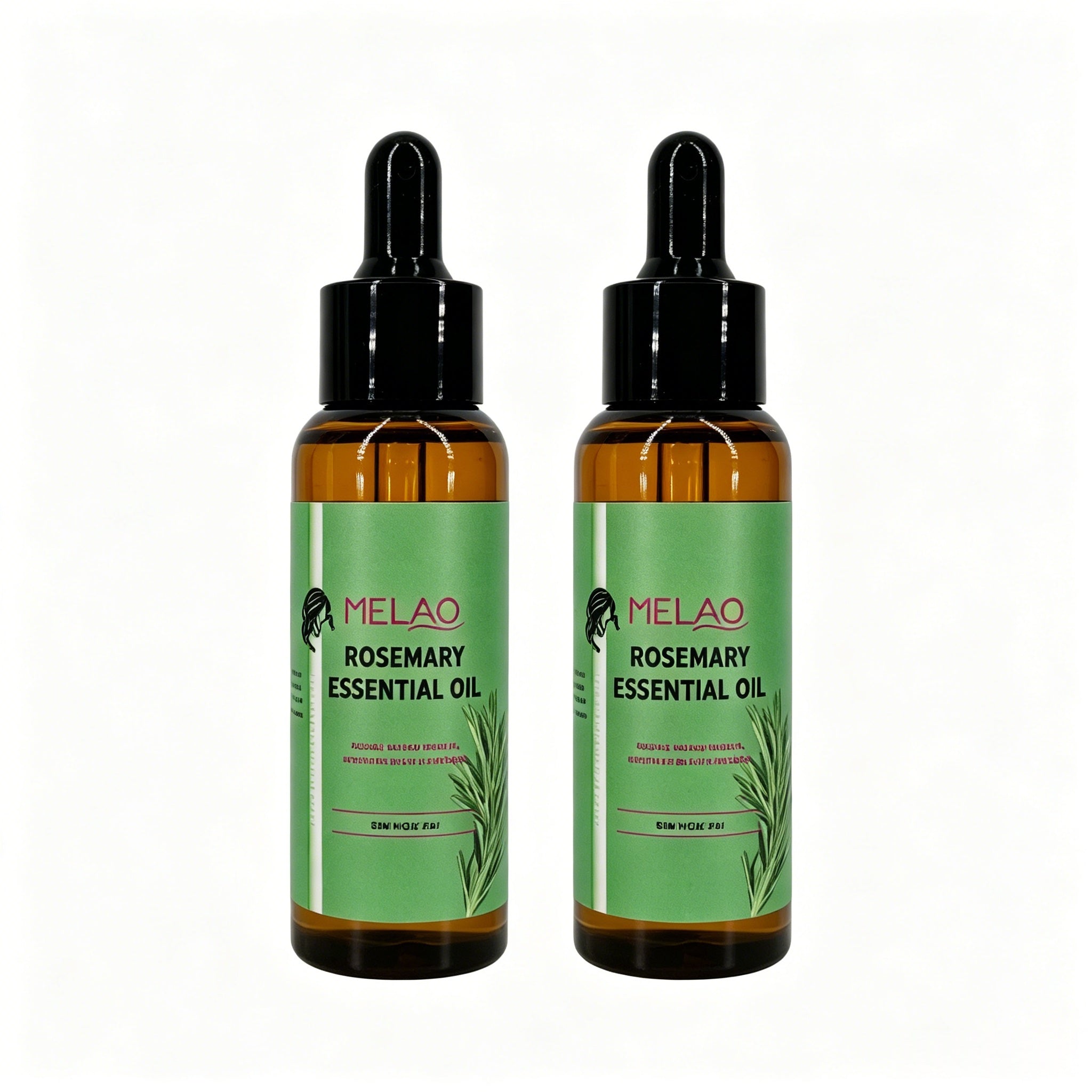 2 Pack MELAO Rosemary Hair Oil For All Hair Types 60ml Multi-Purpose For Hair And Body Care Eyebrows Eyelashes Face Skin Body Premium Essential Oil Moisturizing