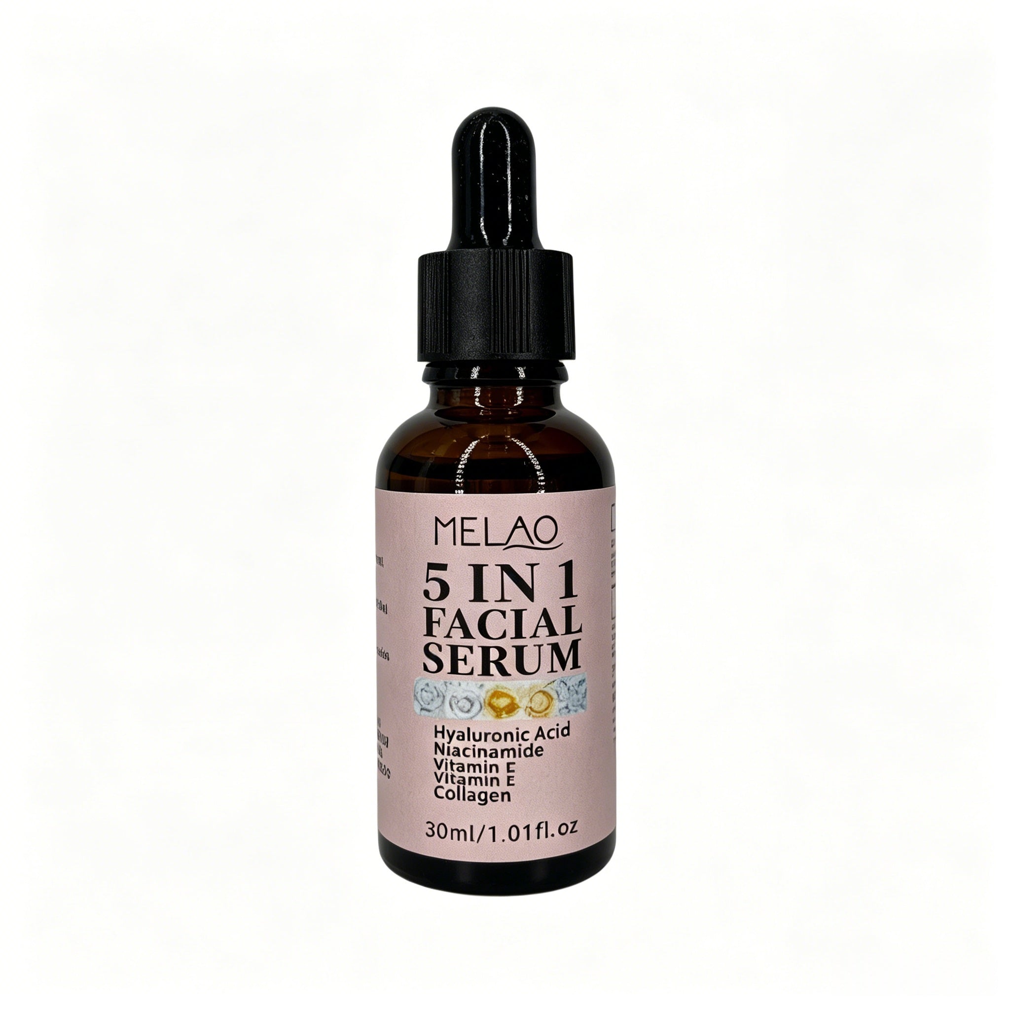 5 in 1 Facial Serum, MELAO Anti Aging Face Serum with Hyaluronic Acid, Niacinamide, Vitamin C, Vitamin E &amp; Collagen, Deep Moisturizing, Brightening &amp; Wrinkle Treatment, for All Skin Types, 30ml/1.01fl.oz