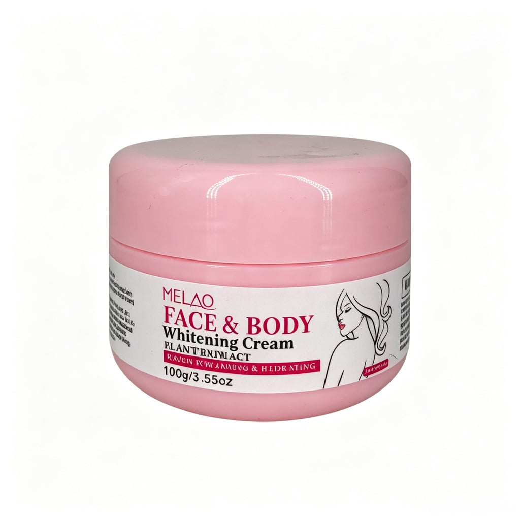 Whitening Cream, MELAO Face & Body Brightening Cream, Quick Whitening & Hydrating, Evens Skin Tone, Reduces Dark Spots, with Plant Extracts, for All Skin Types, 100g/3.53oz