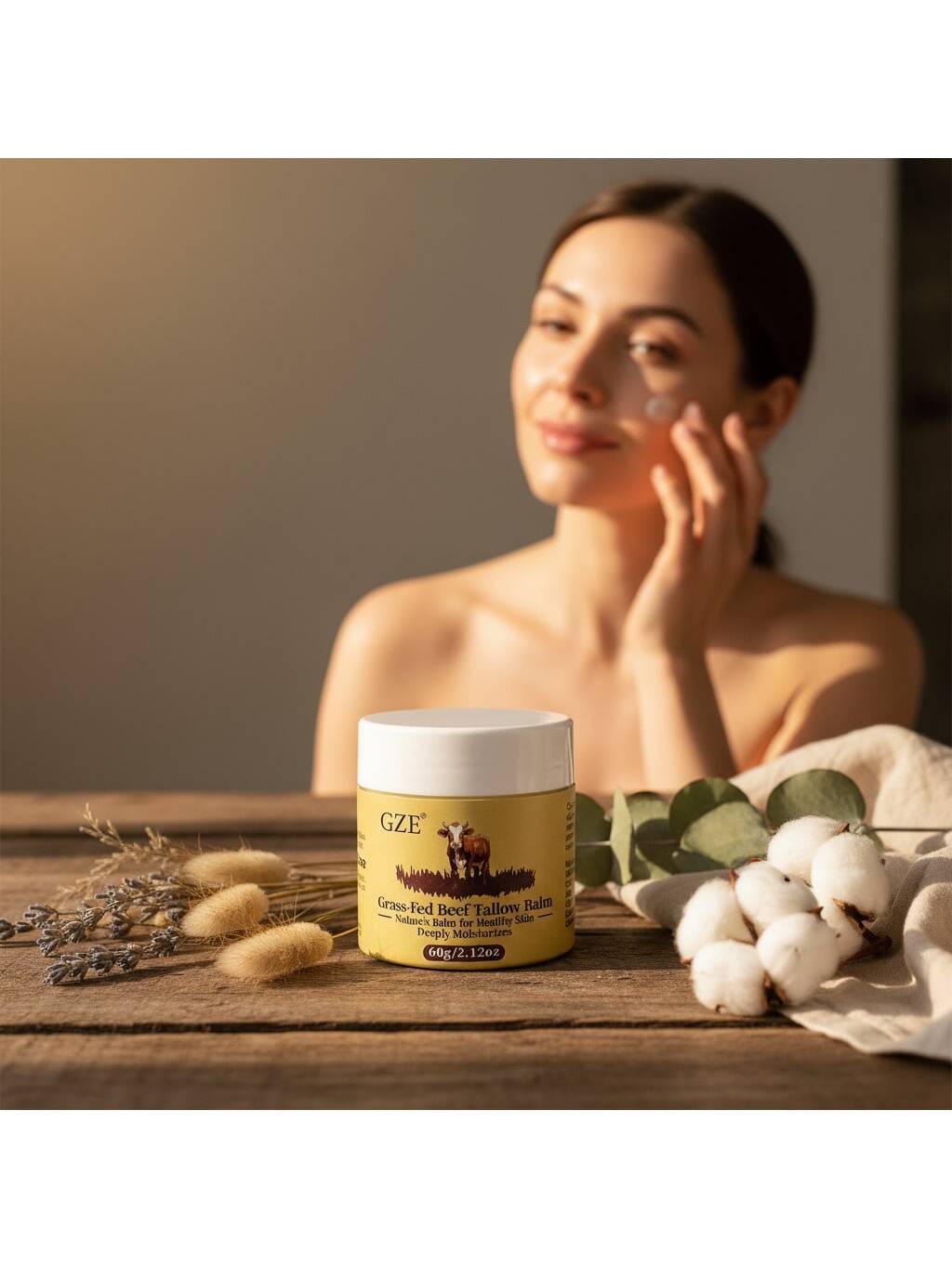 GZE Grass-Fed Beef Tallow Balm - All-Natural Multi-Purpose Skin Salve for Face, Body & Lips, with Manuka Honey, Calendula - Moisturizing, Repairing, for Dry, Sensitive Skin