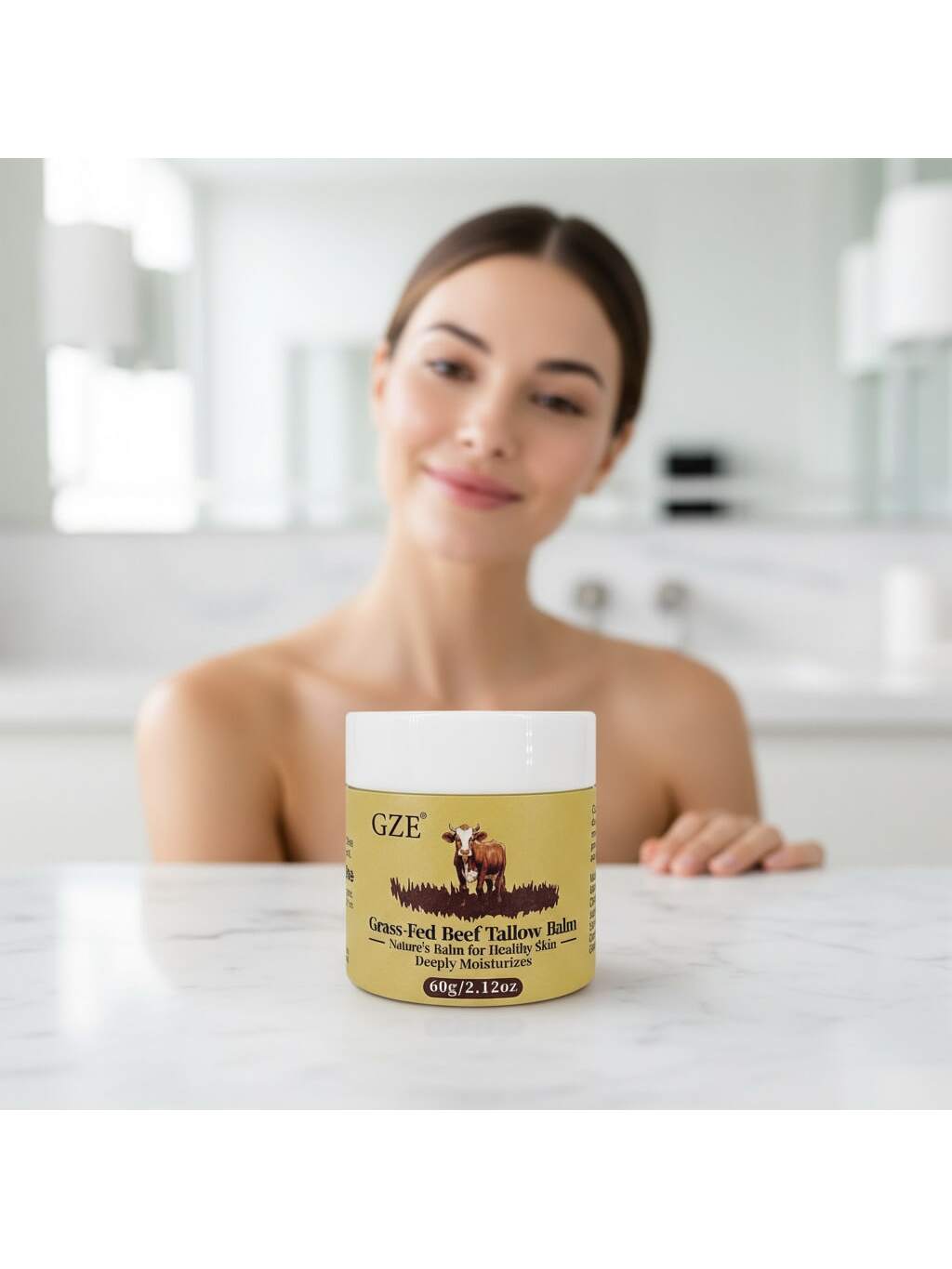 GZE Grass-Fed Beef Tallow Balm - All-Natural Multi-Purpose Skin Salve for Face, Body & Lips, with Manuka Honey, Calendula - Moisturizing, Repairing, for Dry, Sensitive Skin