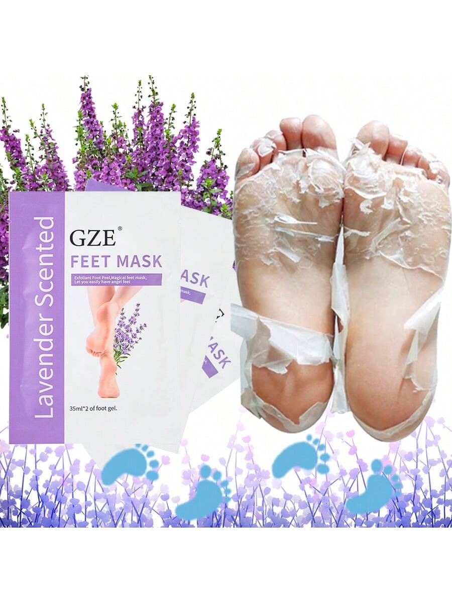 GZE Exfoliating Foot Mask Peeling & Softening Treatment - Intensive Moisturizing Sock for Dead Skin Removal, Hard & Cracked Heels, Callus Removal - Visible Results in 5-7 Days 1 Pair