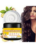 GZE Ginger Hair Cream: Moisturizing & Repair Hair Treatment for Dry, Frizzy, Damaged Hair - Intensive Nourishing Cream for Soft, Smooth, Shiny Natural Curly Hair, Frizz Control & Shine Enhancing, 30g