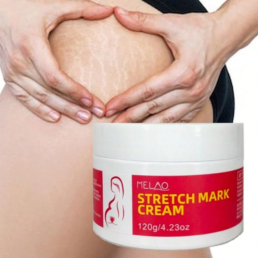 MELAO Stretch Mark Cream, 120g Pregnancy Belly Butter for Tummy, Hips, Thighs, During & After Pregnancy, Anti-Stretch Mark, Skin Firming & Moisturizing, with Natural Oils, 120g/4.23oz