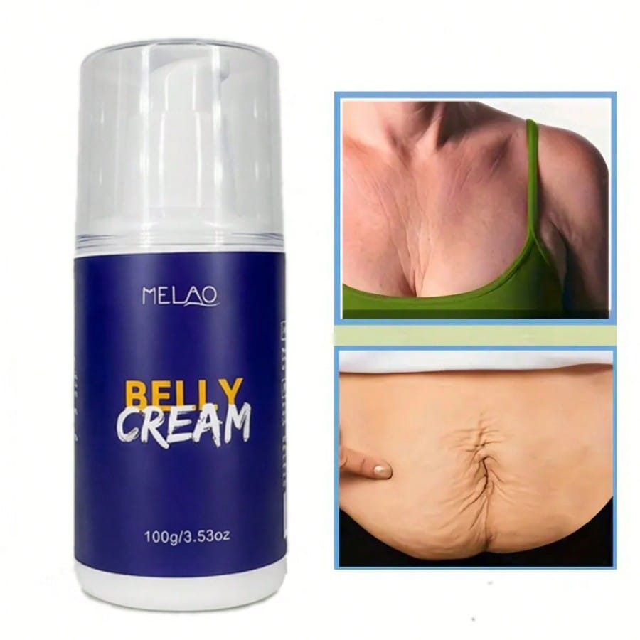 MELAO Belly Cream for Tummy, Hips, Thighs, Skin Firming & Moisturizing, with Natural Oils Massage Cream 100g/3.53oz