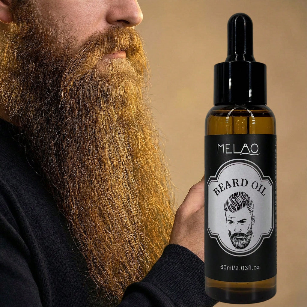 MELAO Beard Oil for Men, Beard Oil with Rosemary Oil, Softens Beard & Conditions Skin, Tames Frizzy Beard, Non Greasy, Natural Ingredients, 60ml