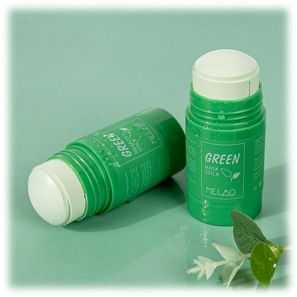 MELAO Facial Cleansing Clay Mask Green Tea Purifying Mask For Removal Blackheads Oil Control Deep Cleansing Green Tea Mask Stick