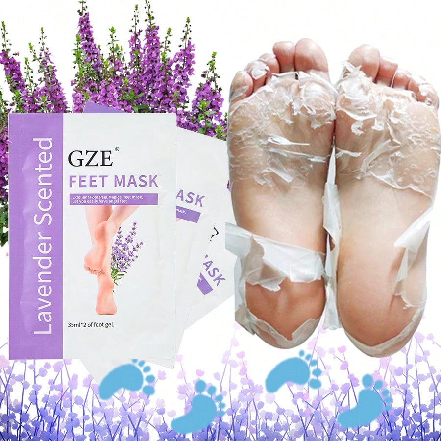 GZE Exfoliating Foot Mask Peeling & Softening Treatment - Intensive Moisturizing Sock for Dead Skin Removal, Hard & Cracked Heels, Callus Removal - Visible Results in 5-7 Days 1 Pair