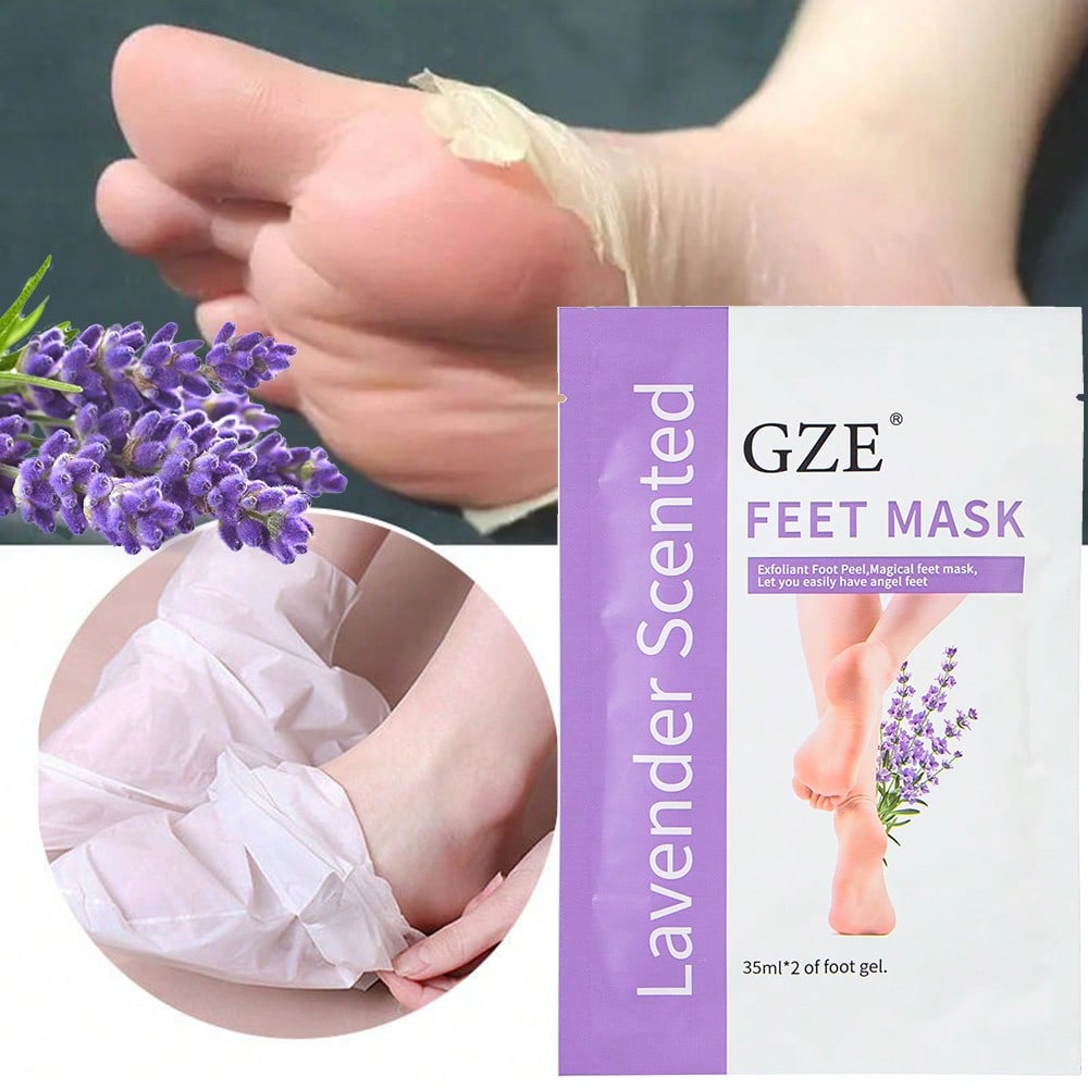GZE Exfoliating Foot Mask Peeling & Softening Treatment - Intensive Moisturizing Sock for Dead Skin Removal, Hard & Cracked Heels, Callus Removal - Visible Results in 5-7 Days 1 Pair