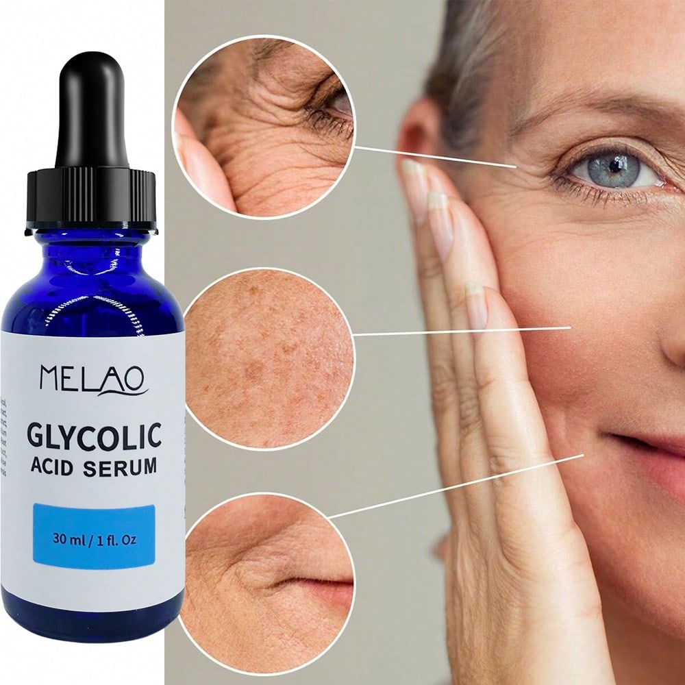 MELAO Glycolic Acid Serum 30ml - 10% AHA Exfoliating Face Serum to Smooth Skin, Reduce Fine Lines & Wrinkles, Improve Skin Texture, and Brighten Dull Skin - Anti-Aging Facial Treatment