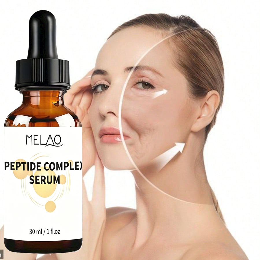 MELAO Peptide Serum for Face - Anti-Aging Wrinkle Treatment with Hyaluronic Acid & Niacinamide, Boosts Collagen, Hydrates and Firms Skin, 1 oz