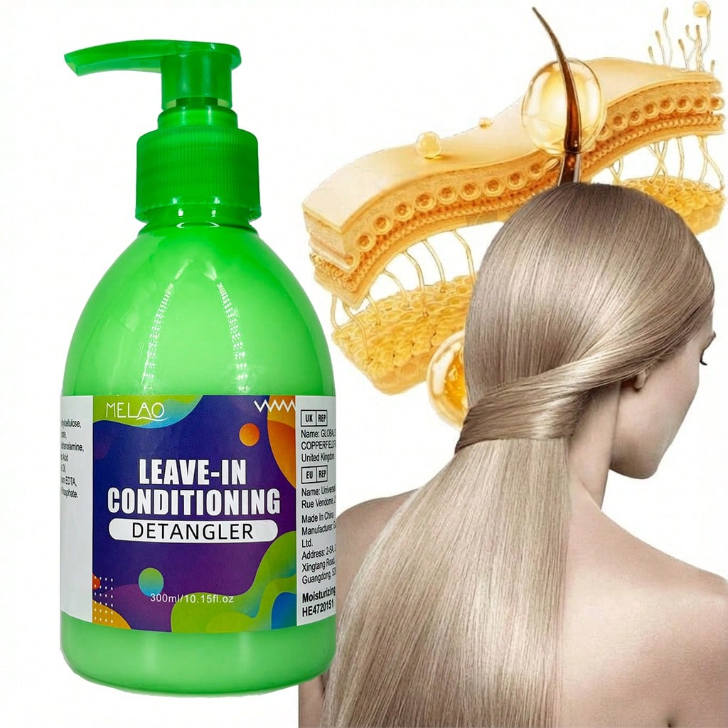 MELAO Hair Detangler Leave In Conditioner Anti Frizz, Adds Shine & Softness, Repairs Dry & Damaged Hair, Lightweight, for All Hair Types