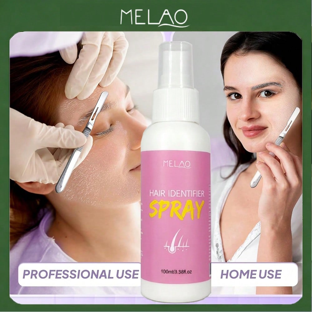 MELAO  Hair Identifier Spray Effortless Dermaplaning Spray for Precise Shaving, Makes Hair Visible, for Professional & Home Use, 100ml/3.38fl.oz