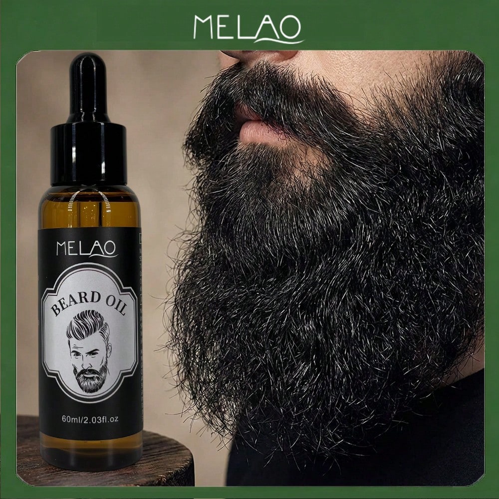 MELAO Beard Oil for Men, Beard Oil with Rosemary Oil, Softens Beard & Conditions Skin, Tames Frizzy Beard, Non Greasy, Natural Ingredients, 60ml