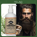 Beard Conditioner, MELAO 2 in 1 Beard Conditioner with Castor Oil & Rosemary Oil, Softens Beard & Conditions Skin, Tames Frizz & Flyaways, Non Greasy, for Dry Itchy Beard, Beard Care & Grooming, 250g/8.82oz