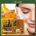 Lemon Turmeric Soap, MELAO Natural Face & Body Soap with Lemon and Turmeric, for Deep Clean & Balanced Oil, Gentle Cleansing Bar, Smooth Skin, Home Cleaning Series, 120g/4.23oz