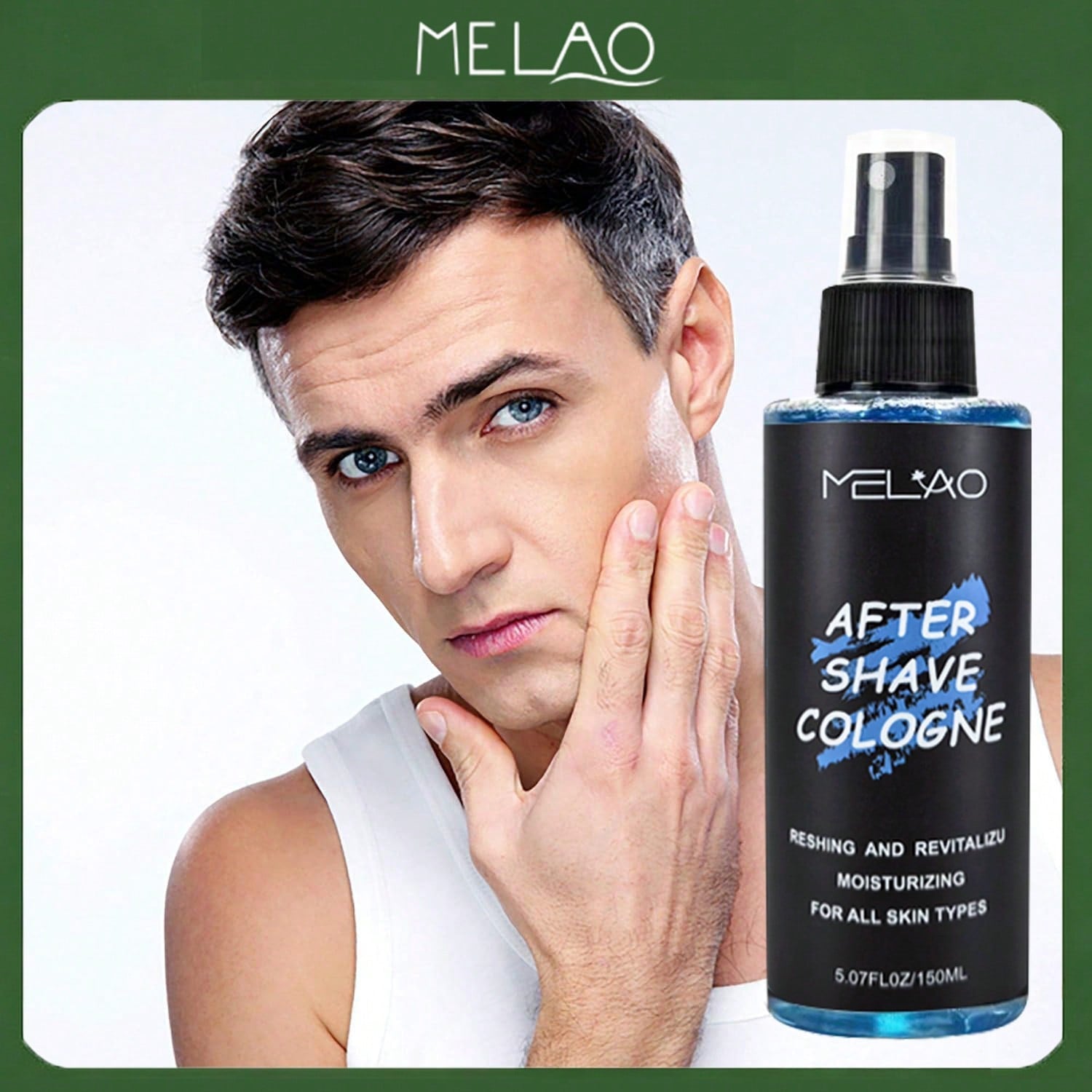 MELAO After Shave Cologne for Men, 5.07 fl oz - Refreshing & Revitalizing Post-Shave Lotion, Moisturizing Face Treatment for All Skin Types, Soothing Scent