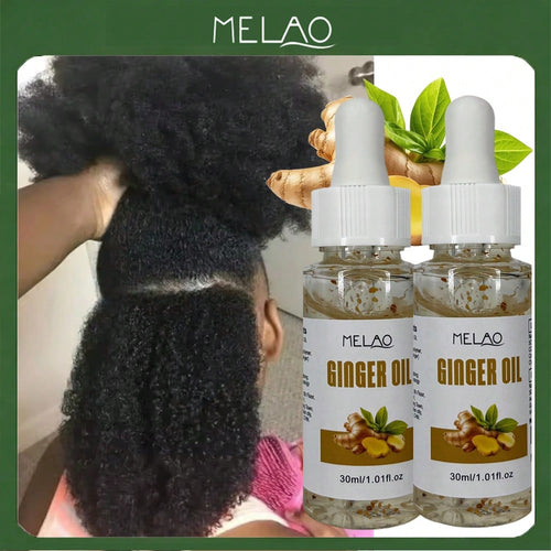 2 Pack Ginger Oil for Hair, MELAO Pure Ginger Essential Oil 30ml, Promotes Strong & Healthy Hair, with Natural Ginger Extract, for Scalp & Hair Care, 30ml/1.01fl.oz